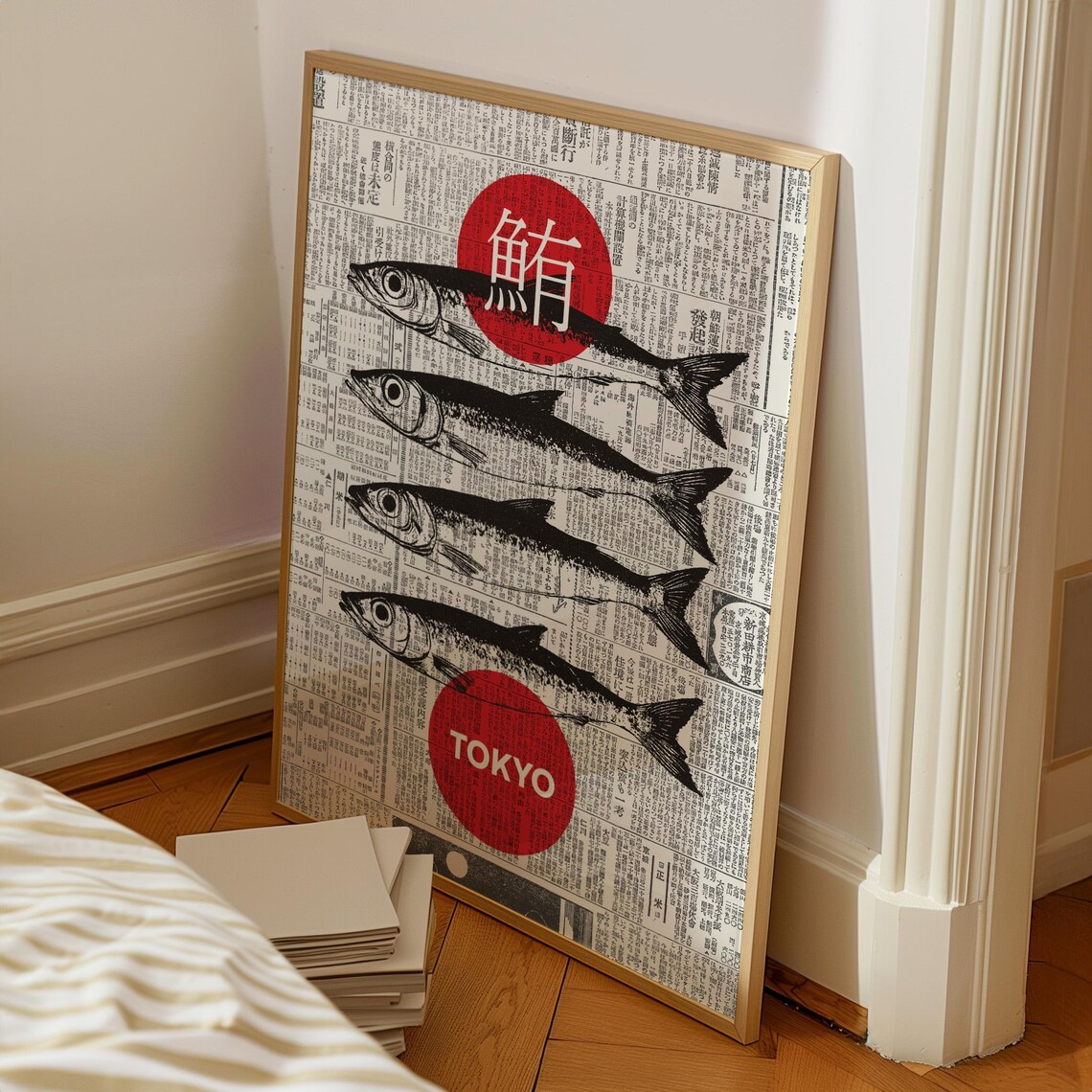Tokyo Tuna Art Print, Japandi Japanese Kitchen Decor - Image 3