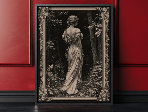Moody Art Canvas Dark Academia Wall Large Framed Decor For Living Room Bedroom Office Housewarming Gift
