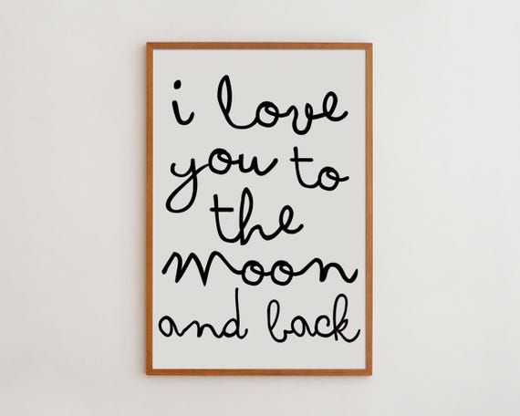 I Love You to the Moon Art Print, Nursery Decor