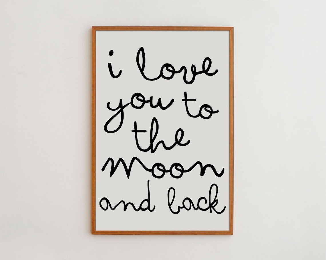 I Love You to the Moon Art Print, Nursery Decor