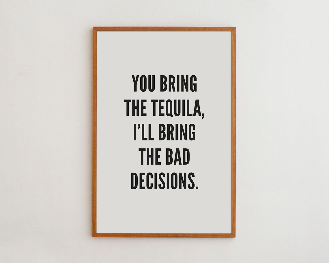 Black And White Typography Print, Minimal Quote Art