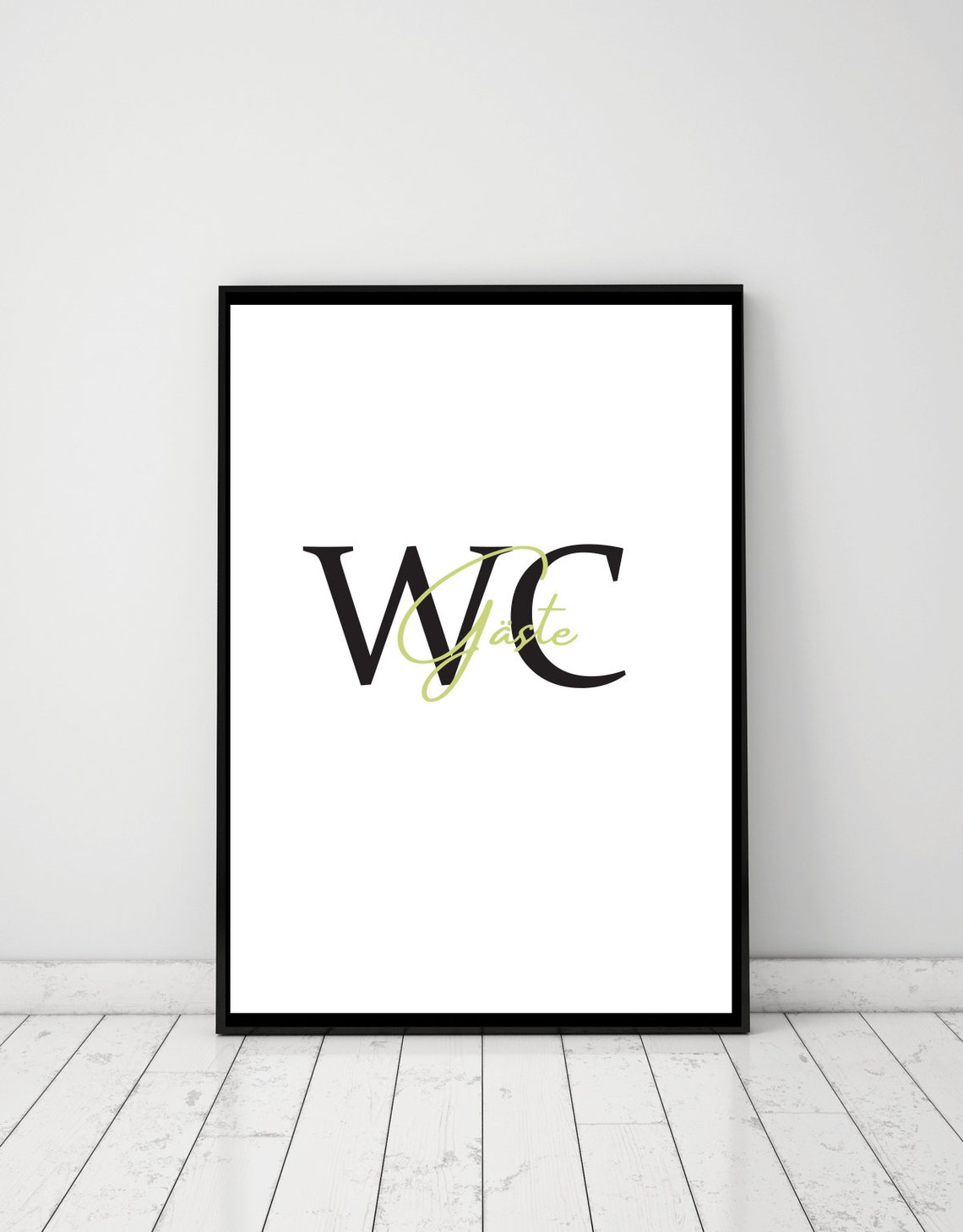 WC Guest Bathroom Minimalist Black Typography Sign Art Poster - Image 2