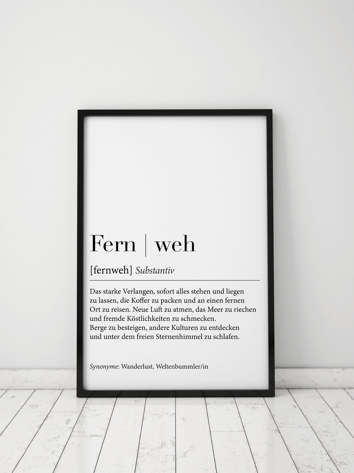 Fernweh German Dictionary Definition Travel Wanderlust Word Poster - Image 2