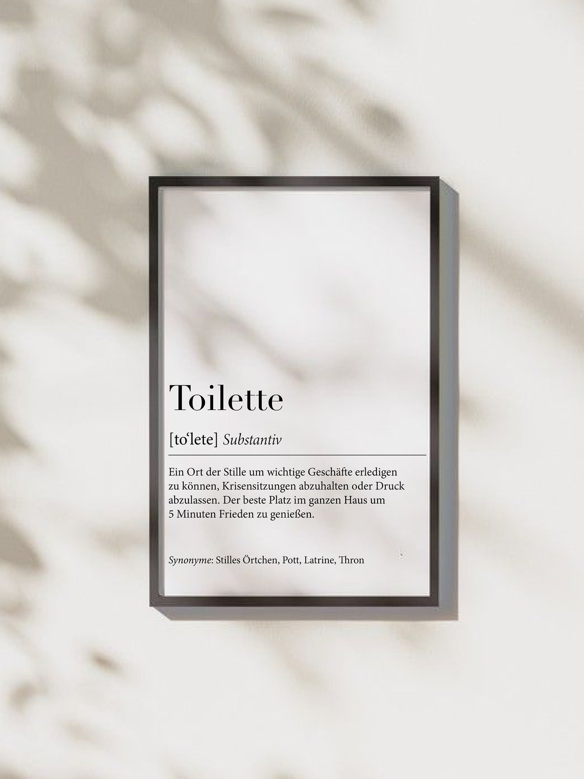 Toilette Funny German Dictionary Definition Bathroom Humor Poster - Image 3