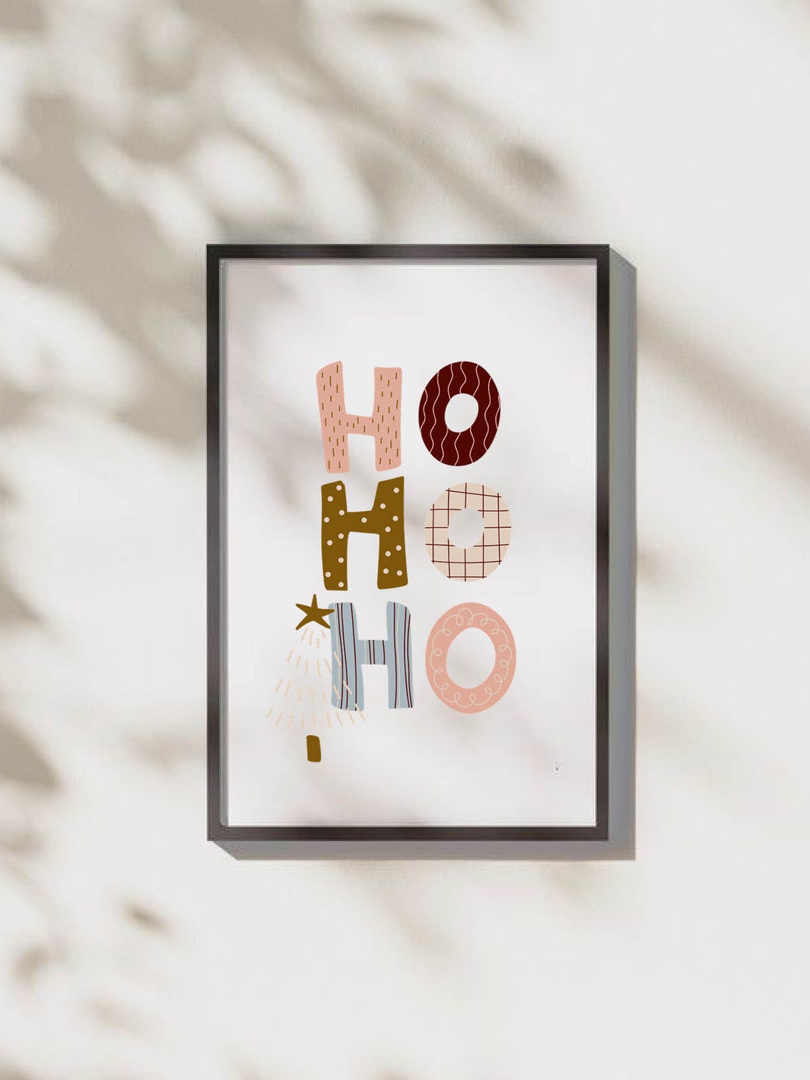 Ho Ho Ho Hand Lettered Playful Christmas Typography Fun Poster - Image 2