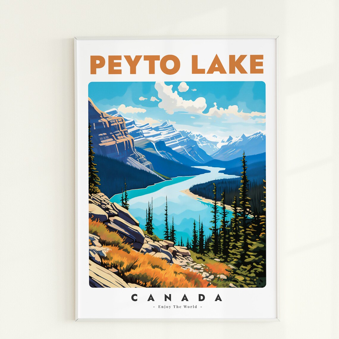 Peyto Lake Travel Poster, Alberta Canada