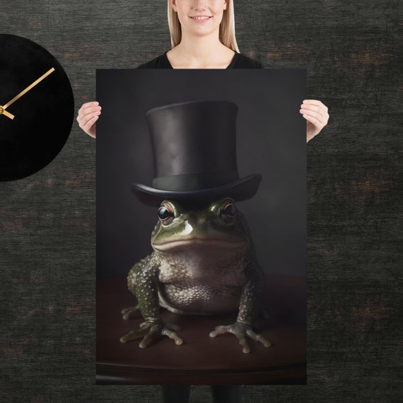 Tophat Frog Cute Animal Poster Fancy Portrait Unique Art