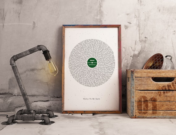 Fleetwood Mac Dreams Lyrics Green Label Vinyl Record Art Poster
