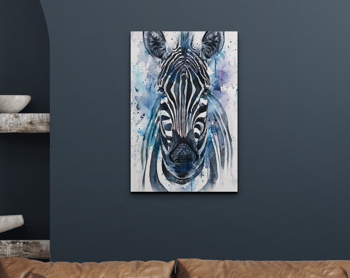 Watercolor Zebra Art Print, Home Decor