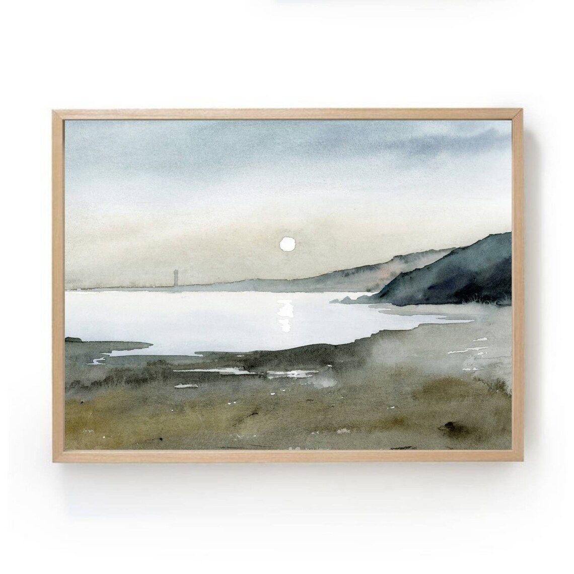 Sea Watercolor Painting, Modern Minimalist Coastal Art Print