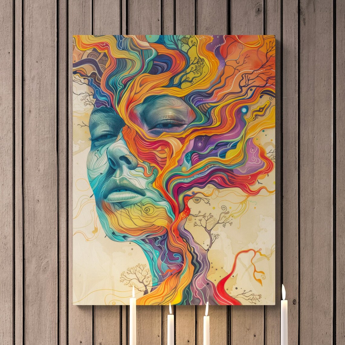 Vibrant Abstract Surrealism Art Print for Walls