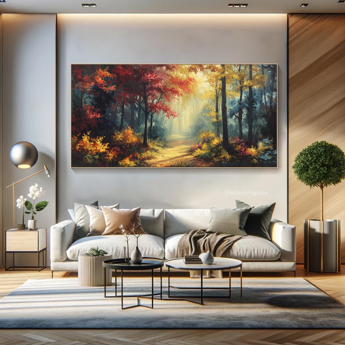 Colorful Forest Tree Painting, Contemporary Art Print - Image 3
