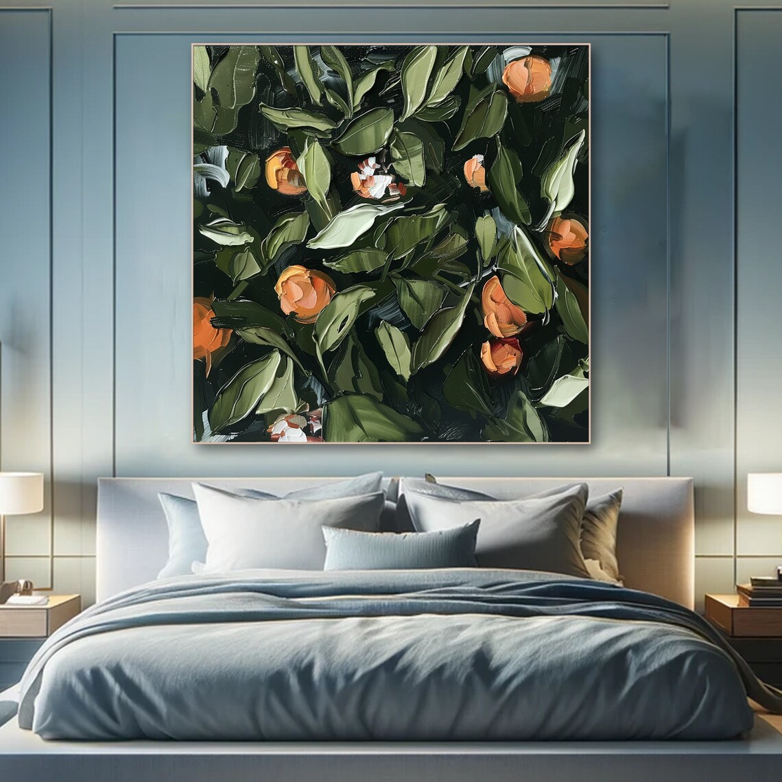 Abstract Orange Oil Painting, Modern Fruit Art Print - Image 5