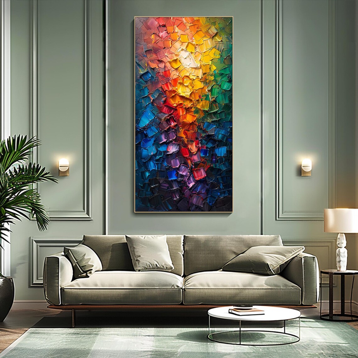 Abstract Impasto Art Print, Multicolored Modern Expressionist - Image 5