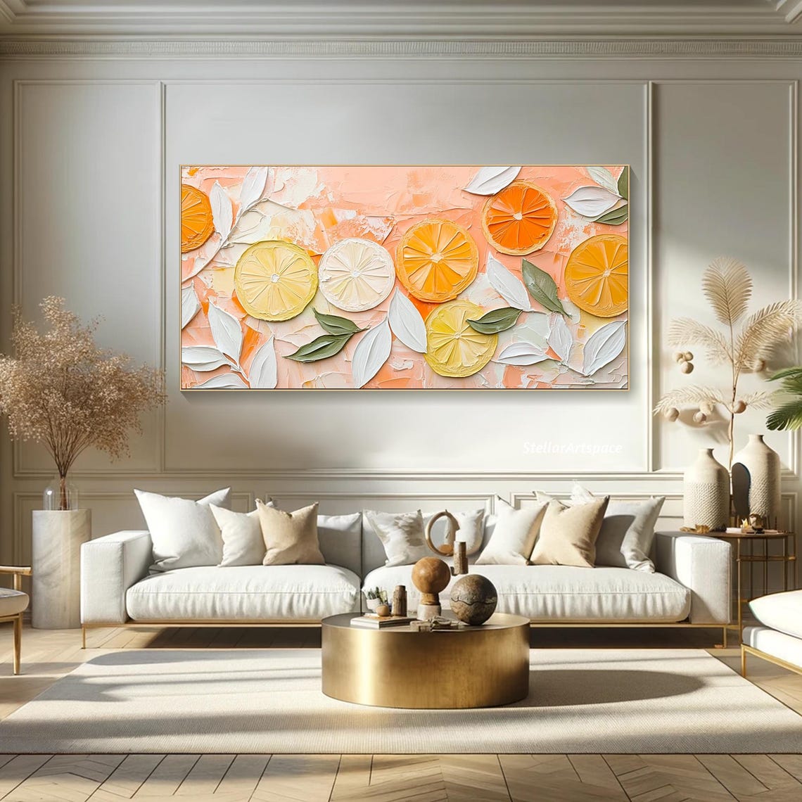 Citrus Fruit Slices Orange Lemon Impasto Still Life Kitchen Art Poster - Image 5