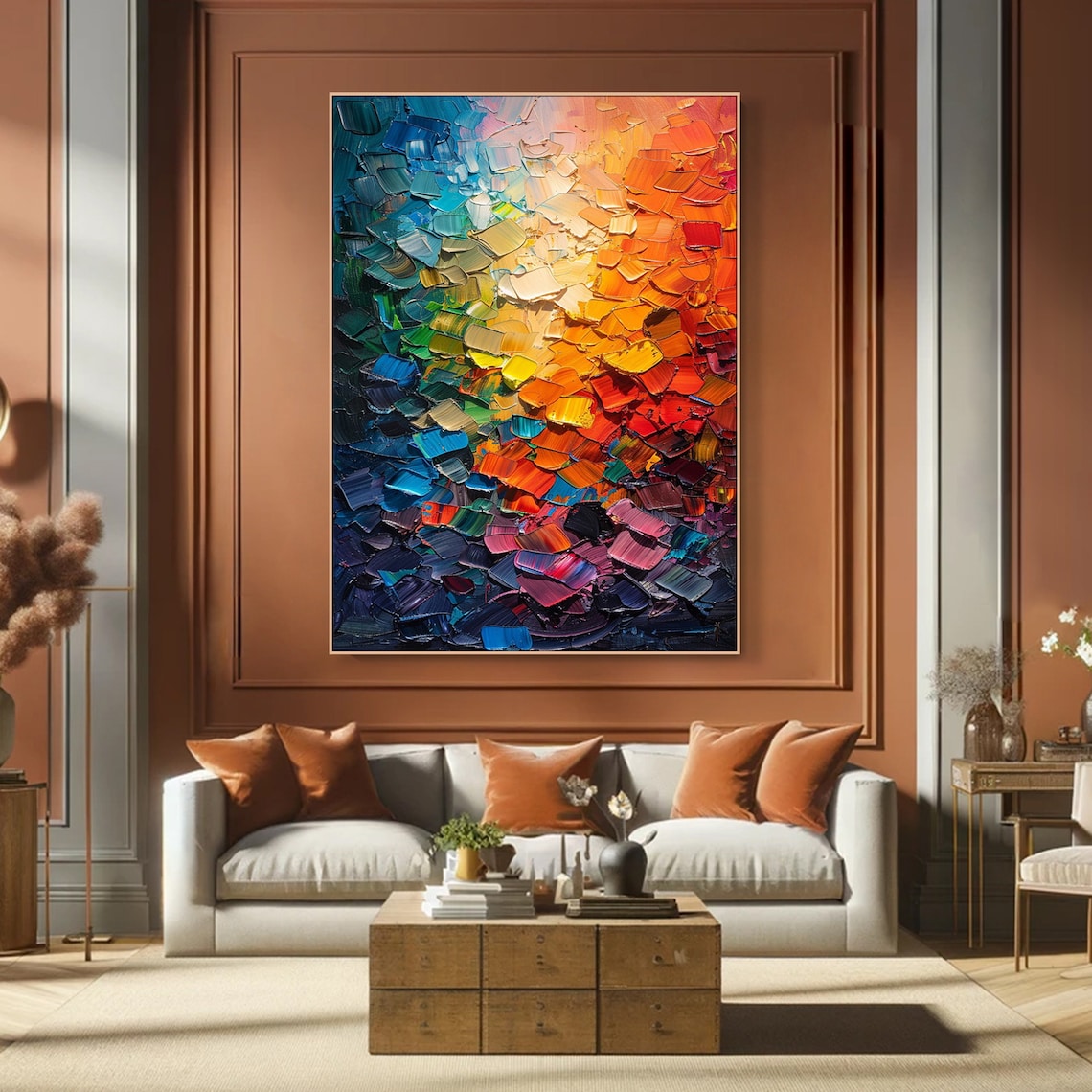Vibrant Abstract Impasto, Modern Expressionist Art Print - Image 4