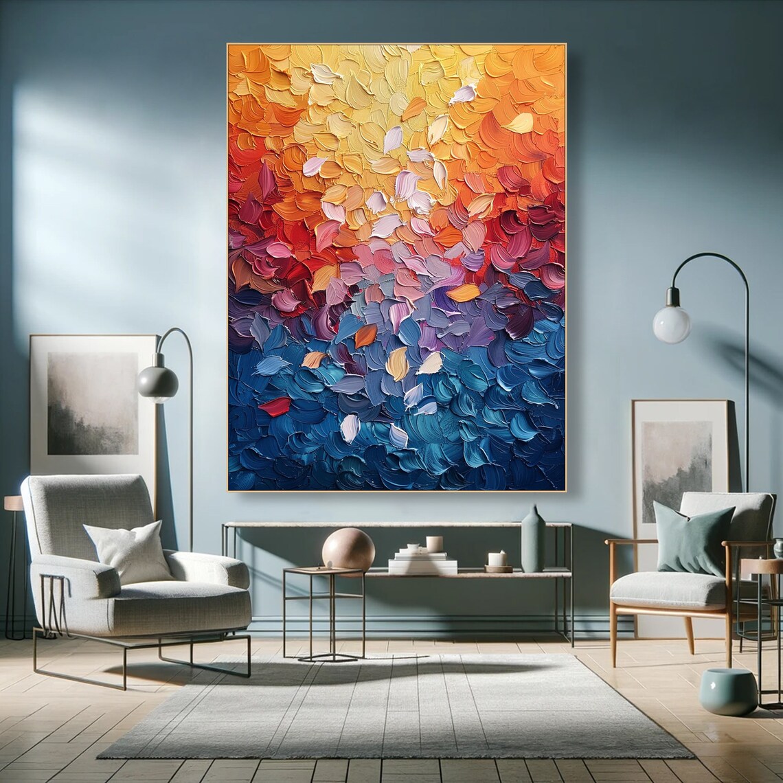 Abstract Textured 3D Impasto Art Print, Living Room - Image 6