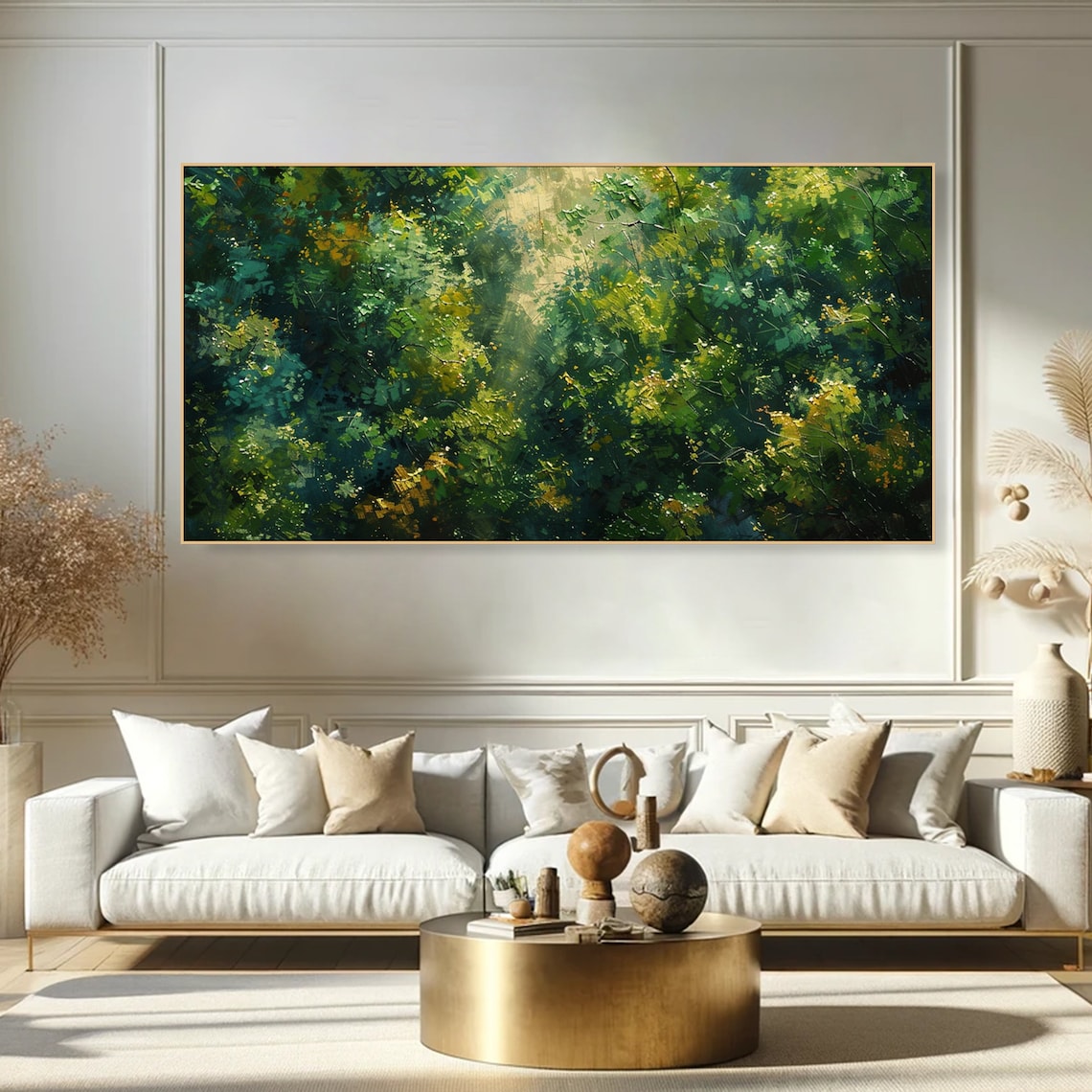 Lush Green Forest Oil Painting, Custom Nature Art Print - Image 5