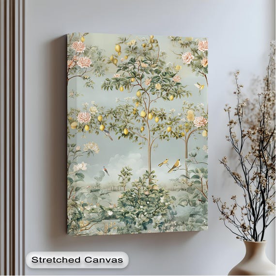 Lemon Tree Garden Canvas Art Framed Artwork Botanical Print