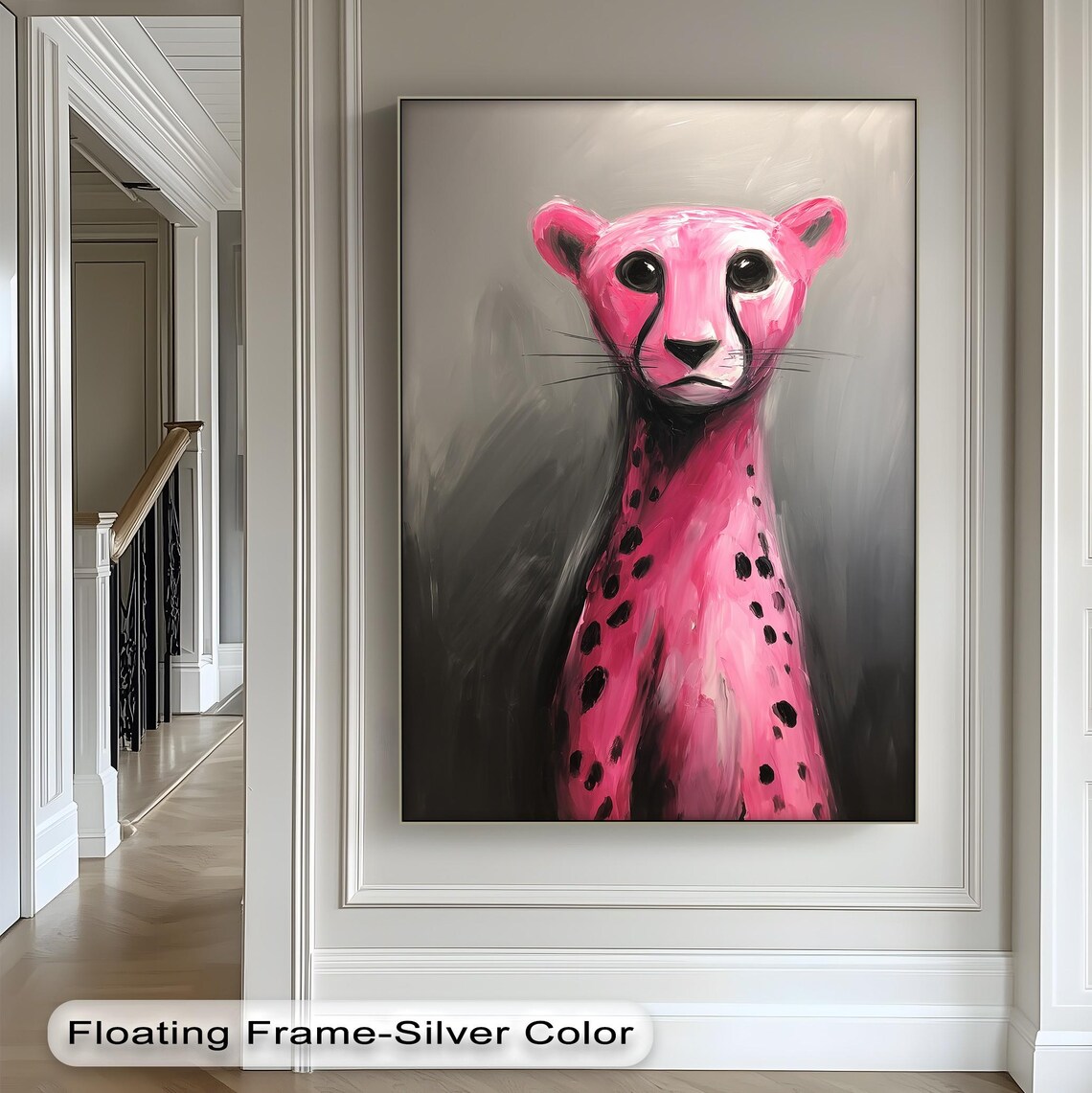 Pink Cheetah Canvas Art Modern Pop Safari Print