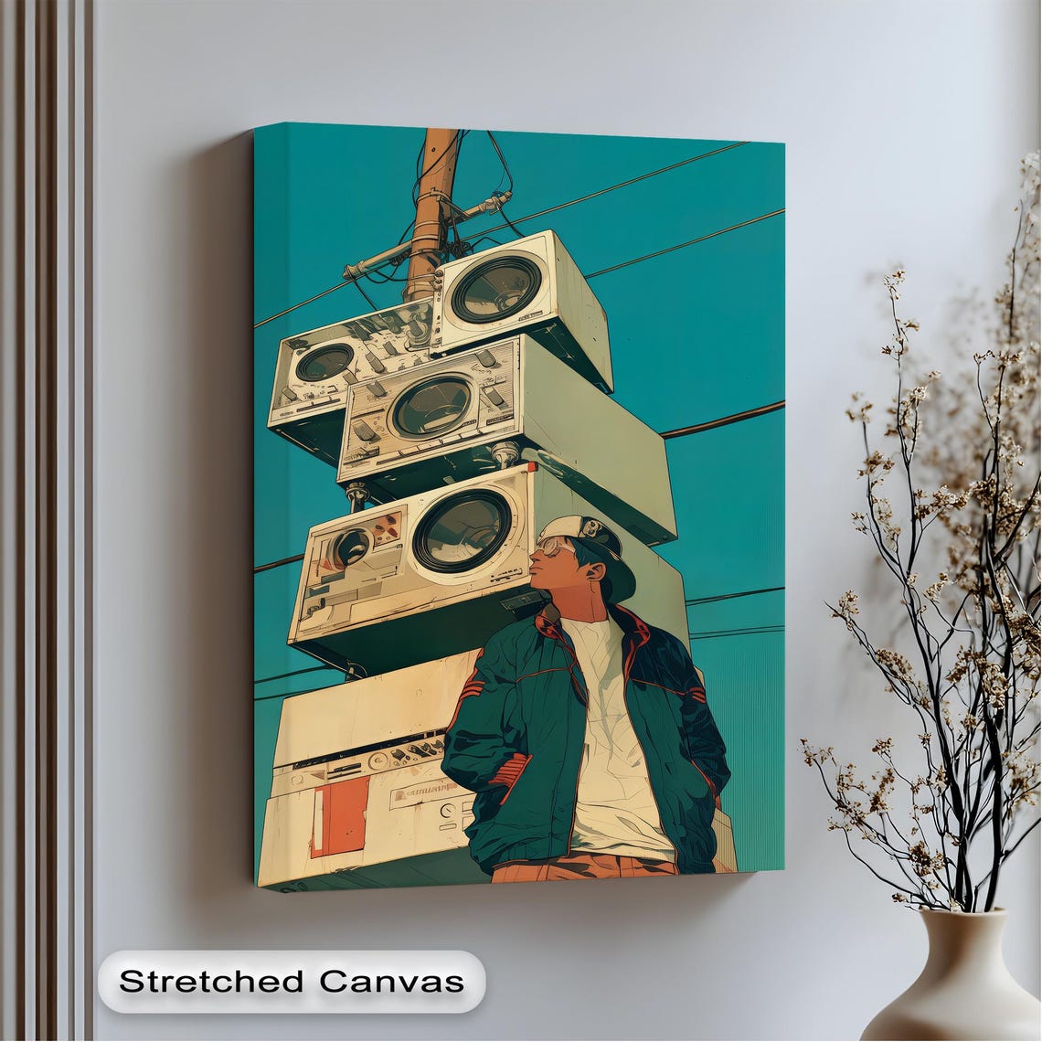 Retro Speaker Stack Urban Street Style Music Lover Art Poster