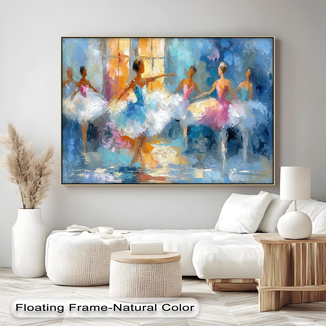 Impressionist Ballerinas Blue Pink Tutus Ballet Dancers Poster