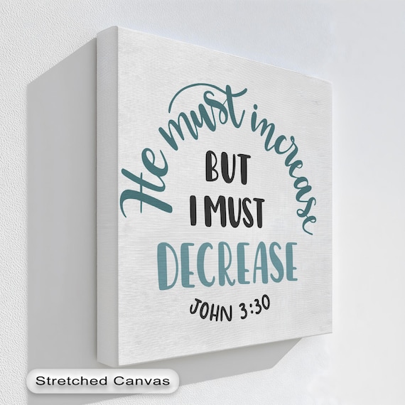 He Must Increase I Must Decrease John 3:30 Scripture Quote Poster