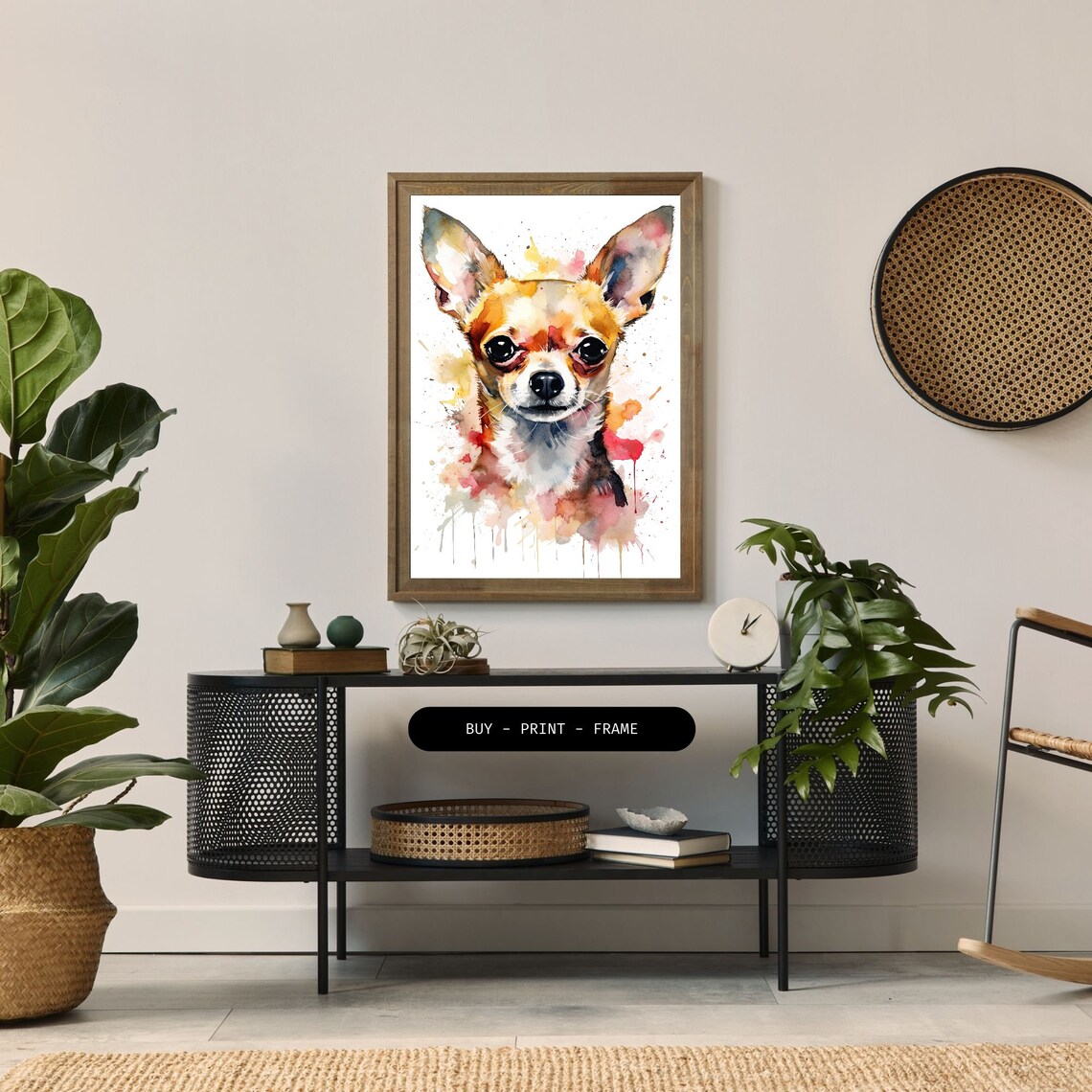 Chihuahua Watercolor Art Print, Modern Dog Decor - Image 2