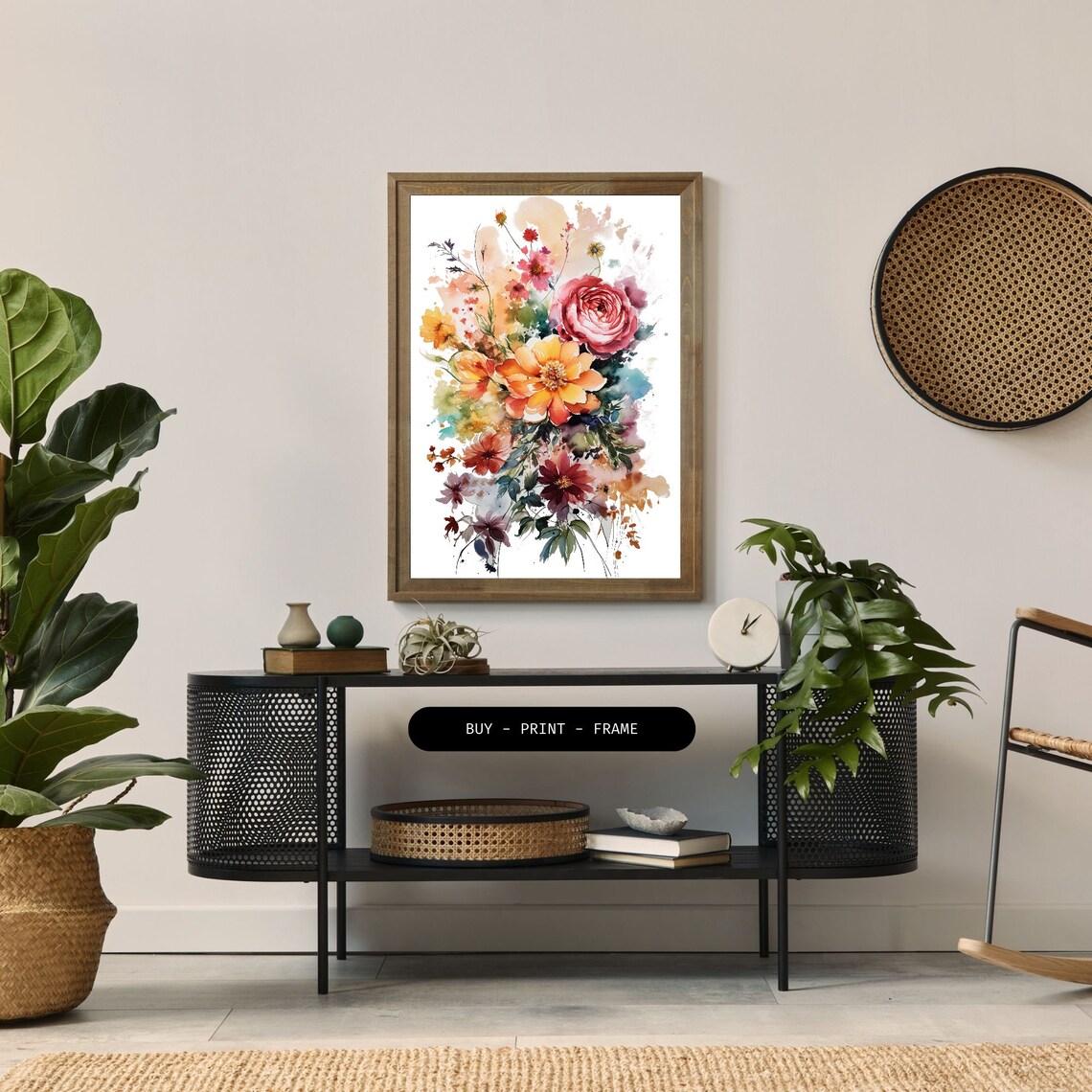 Flower Assortment Watercolor Art, Floral Print - Image 2