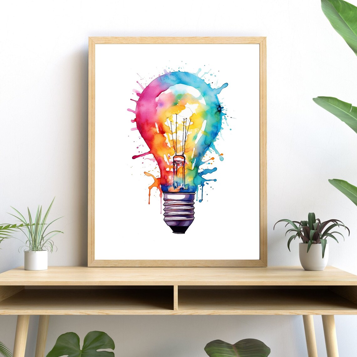 Ampoule Aquarelle, Vibrant Lighting Decor Art Print