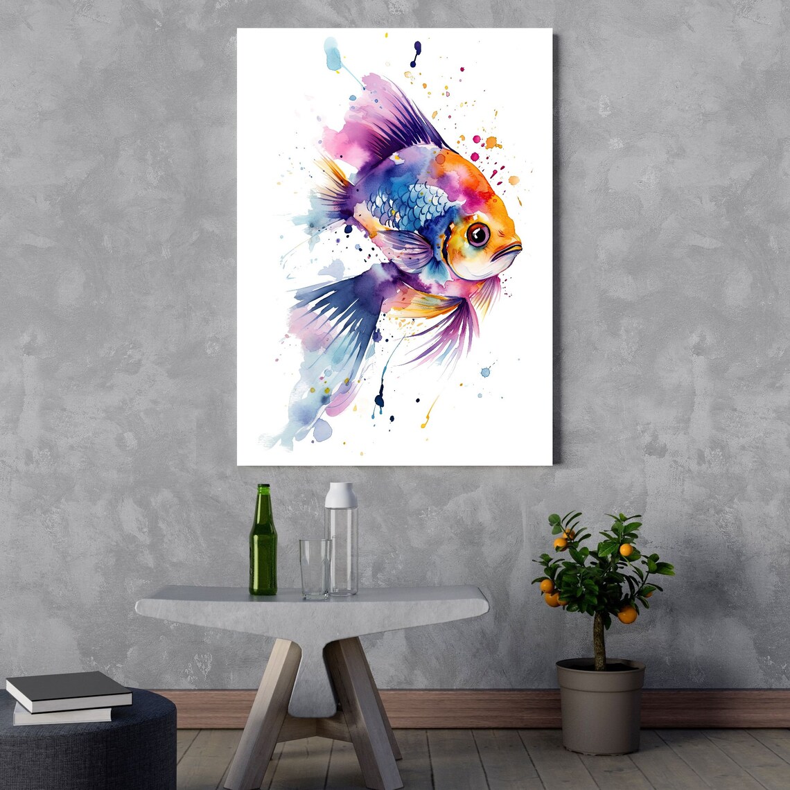 Goldfish Watercolor Art Print, Modern Aquatic Decor - Image 3