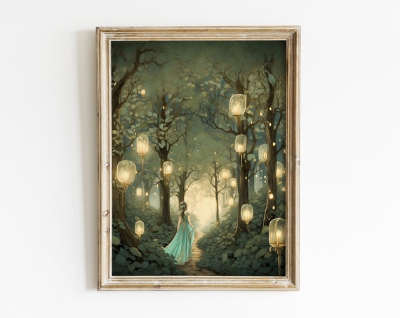 Enchanting Princess In Magical Forest Wall Art