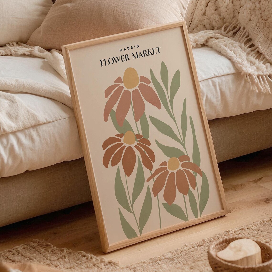 Madrid Flower Market Boho Botanical Art Print