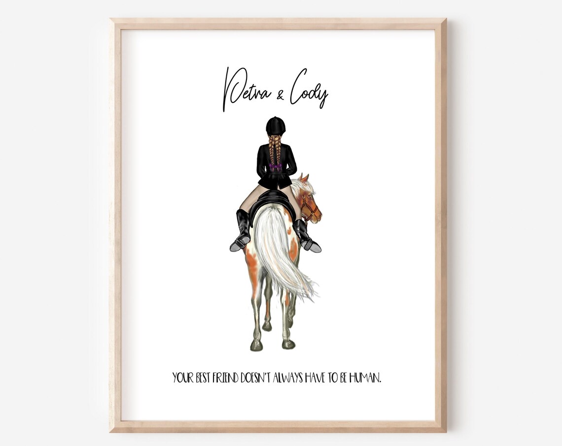 Personalized Horse And Rider Best Friend Equestrian Quote Poster