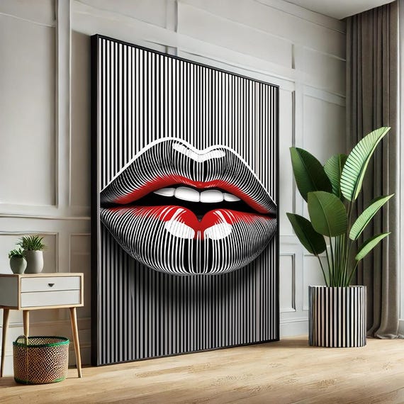 Woman Lips Abstract Pop Art Art Print