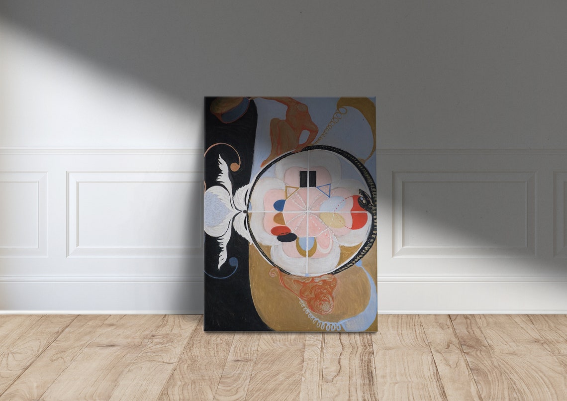 Hilma af Klint Style Mystical Circle Swan Abstract Symbolist Poster