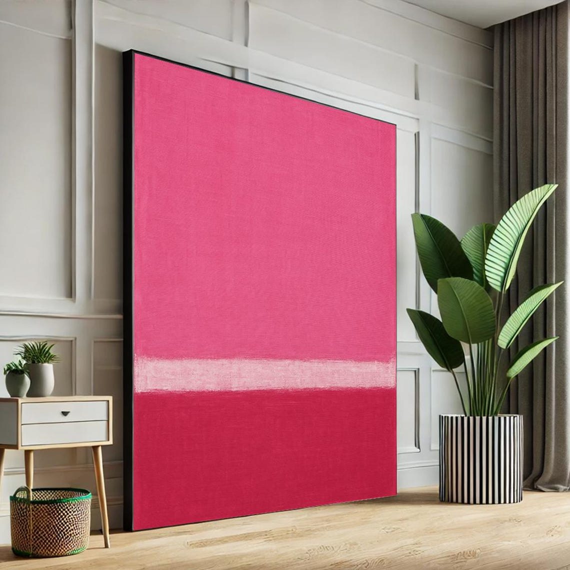 Pink Magenta Color Field Abstract Modern Minimalist Art Poster