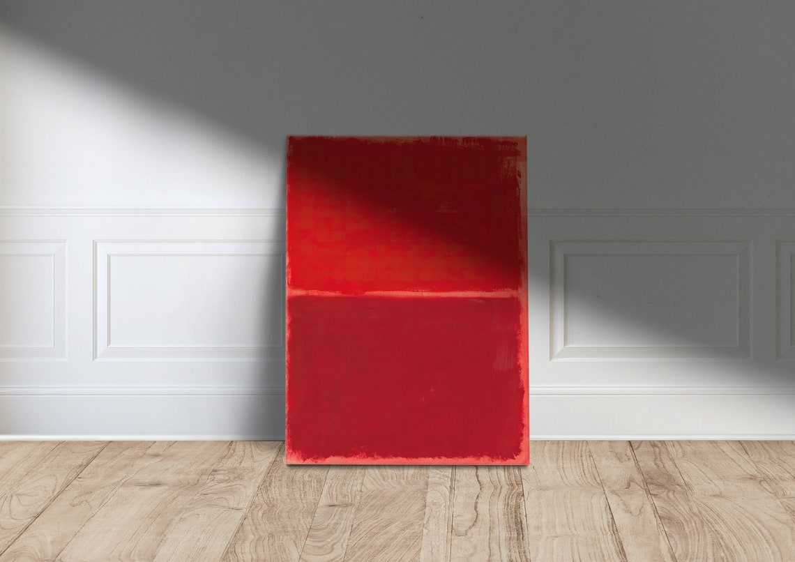 Mark Rothko Style Bold Red Color Field Abstract Expressionism Poster