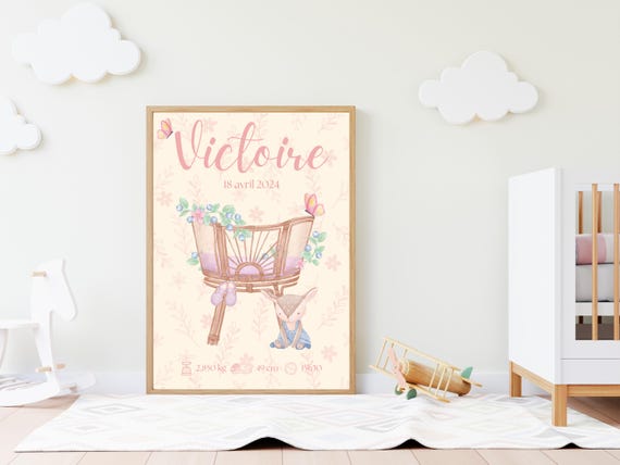 Personalized Baby Cradle Birth Poster Baby Child Poster First Name Date Weight Height Time Pdf
