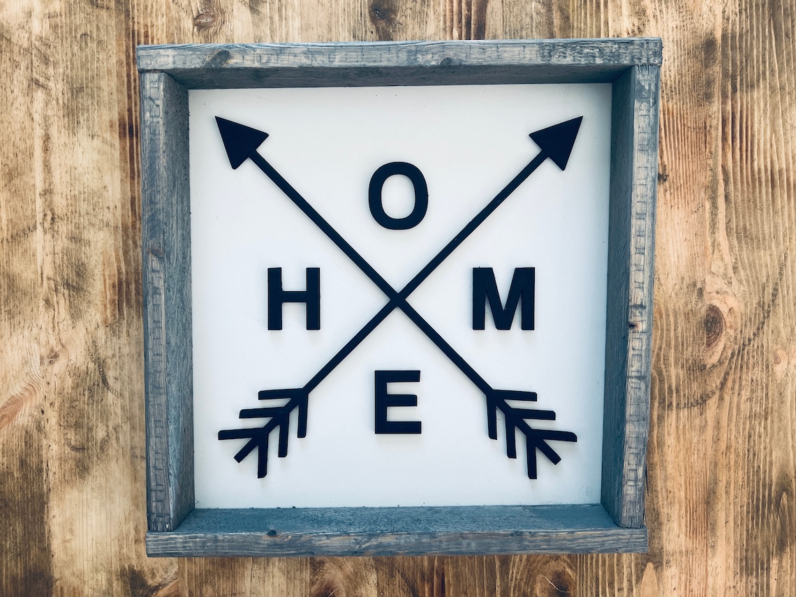 Home Crossed Arrows Rustic Farmhouse Raised Letter Sign Poster - Image 3