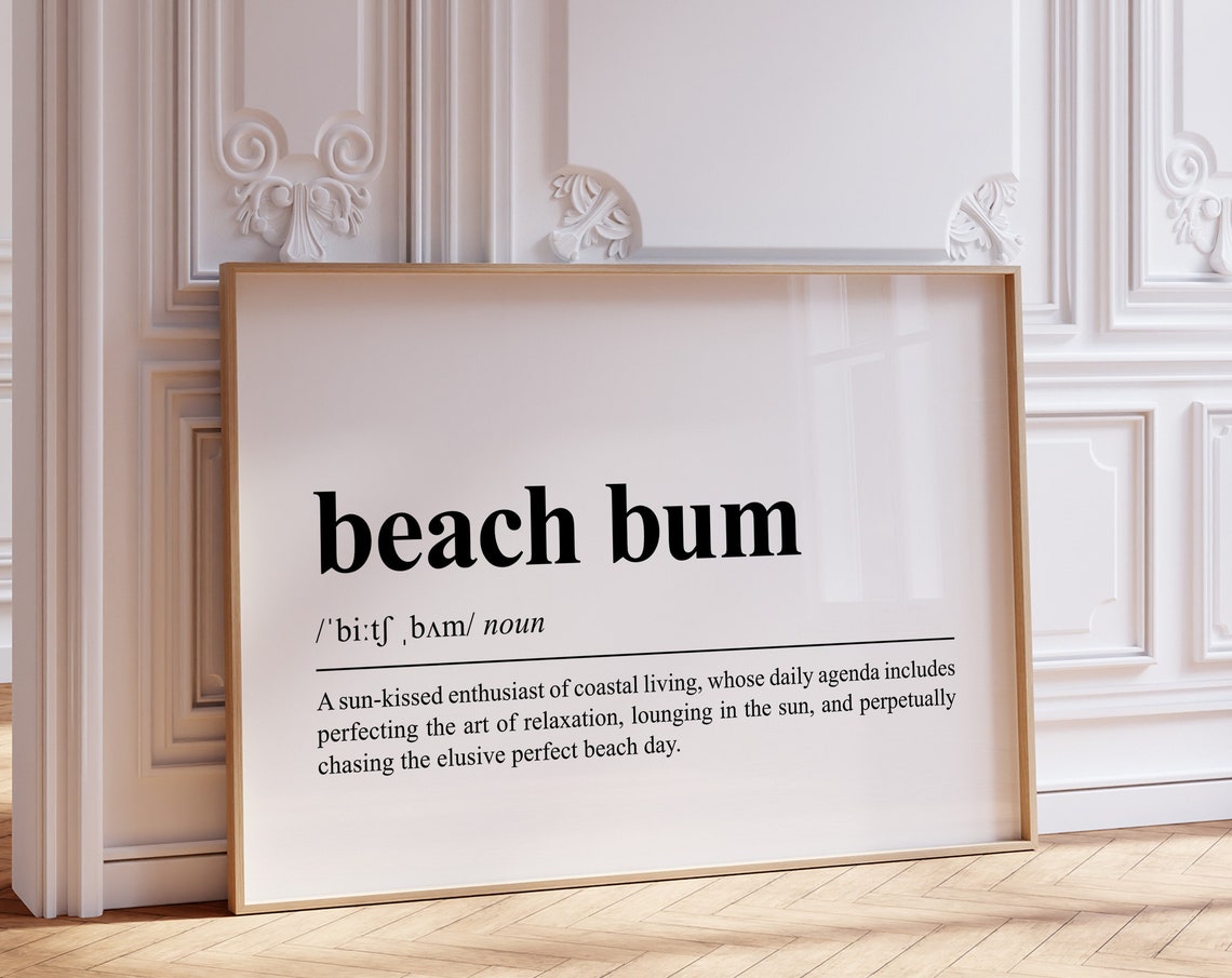 Beach Bum Definition Coastal Dictionary Wall Decor Art Poster - Image 3