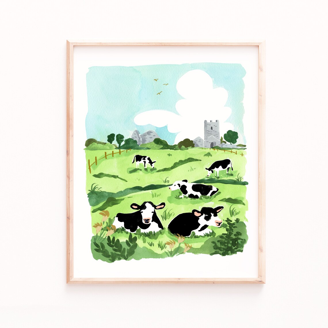 Ireland Landscape Art Print, Ennis Irish Fields
