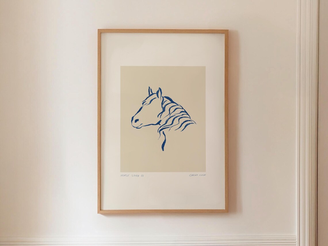 Horse Sketch 1, Minimalist Equestrian Art Print