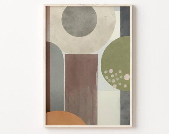 Earth Tone Geometric Art Print Abstract Art Print Instant