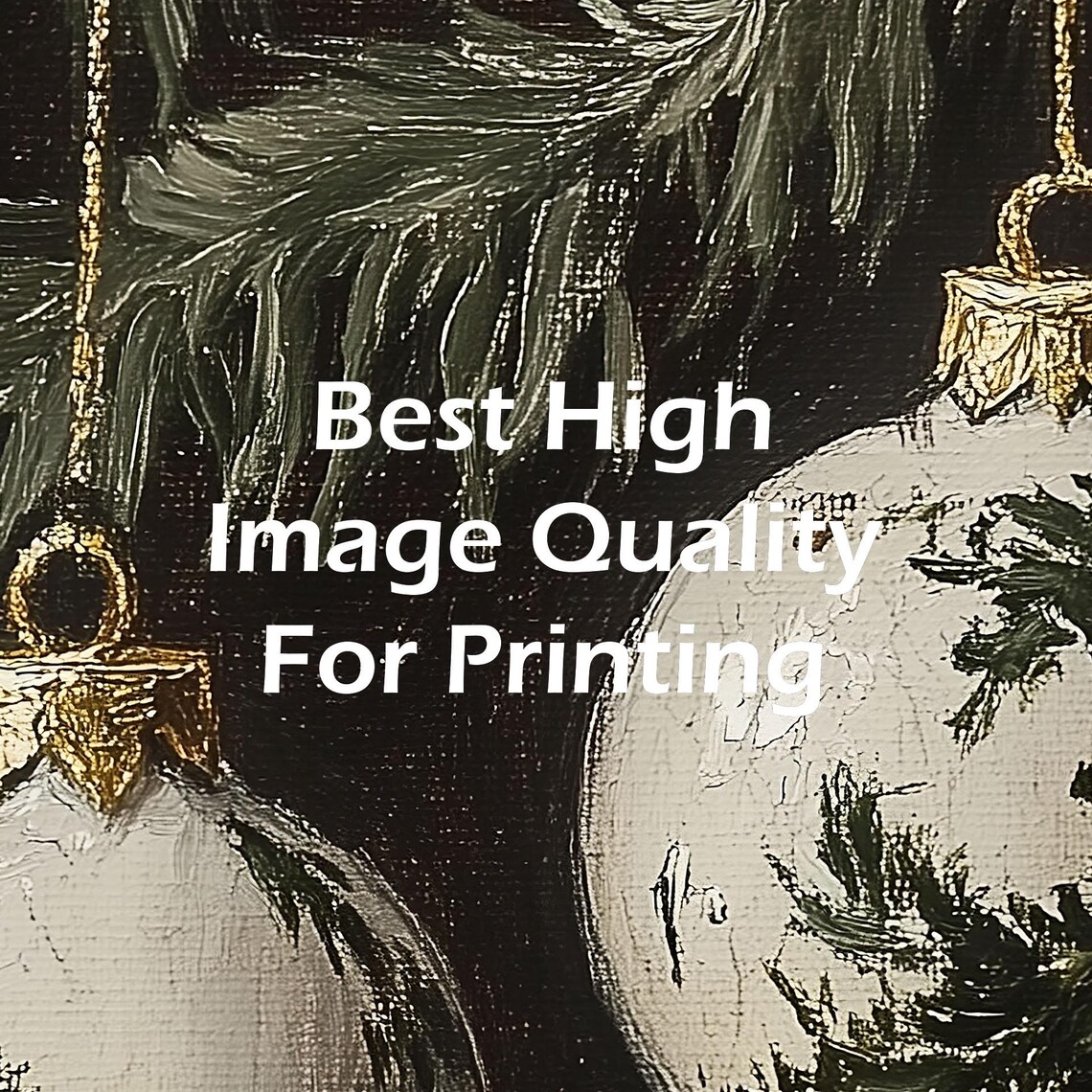 White Botanical Christmas Ornaments and Pine Cones Moody Poster - Image 5