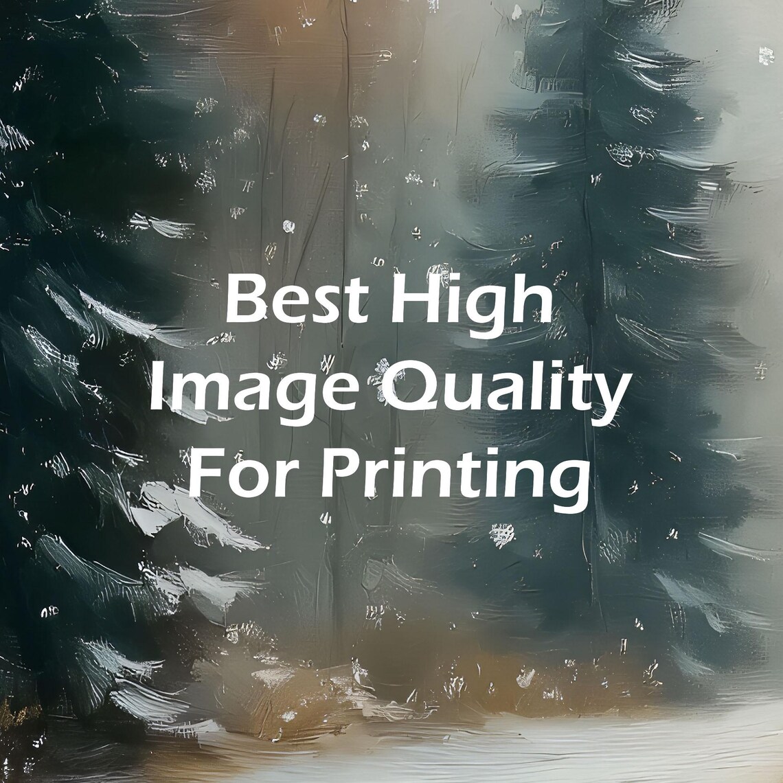Snowy Forest Path Winter Landscape Vintage Oil Painting Poster - Image 4