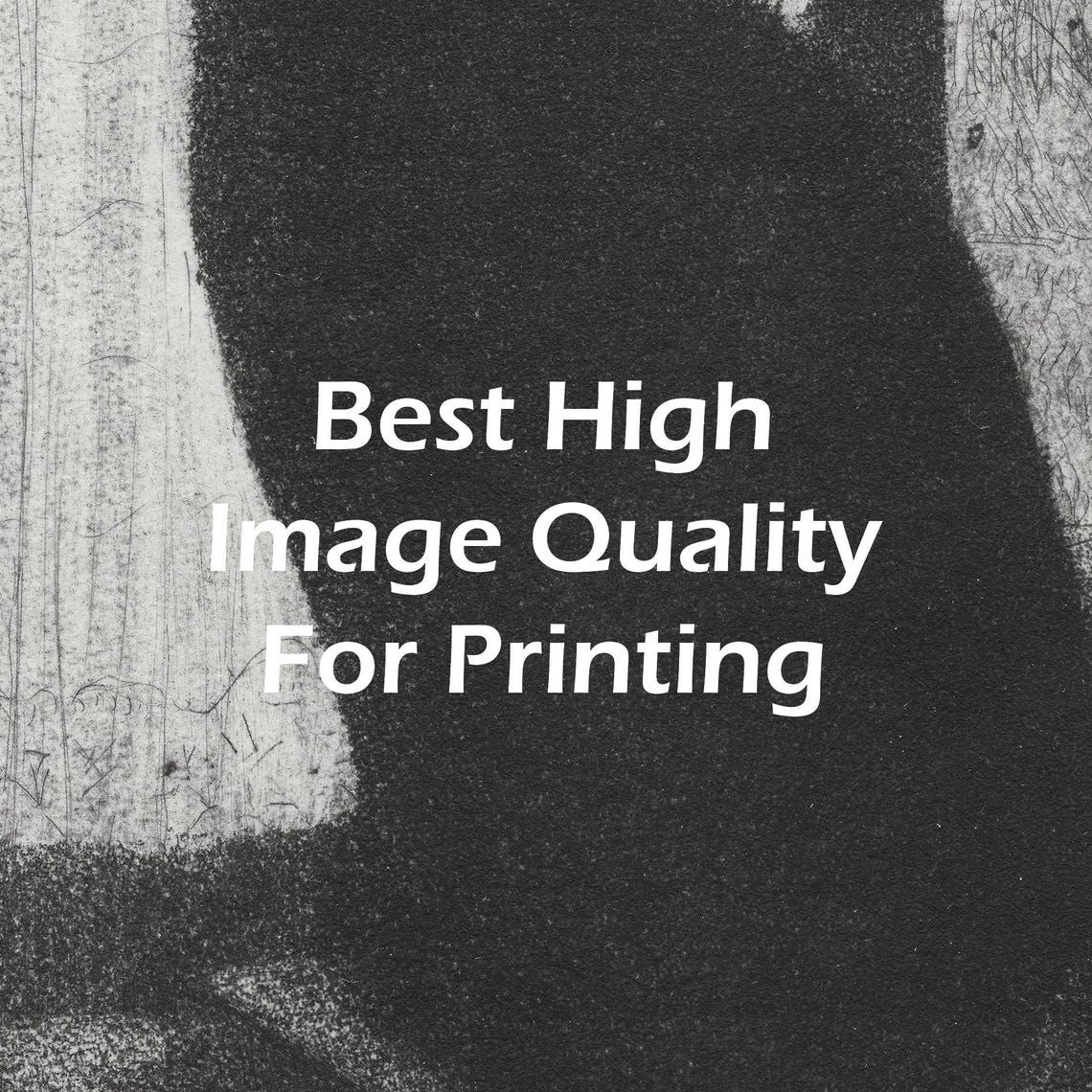 Black Cat Silhouette at Window Charcoal Drawing Vintage Poster - Image 4