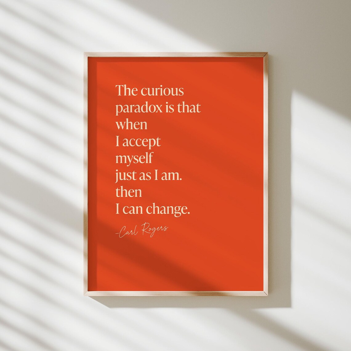Carl Rogers Curious Paradox Psychology Poster