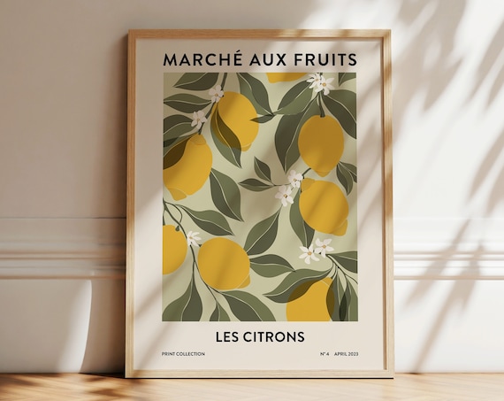Lemons Fruit Market Botanical Kitchen Art Print