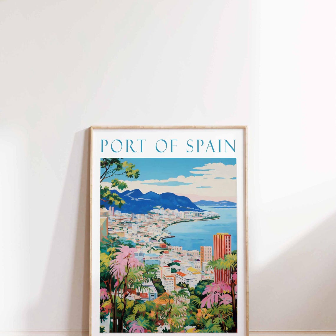 Port Of Spain Trinidad Print Caribbean Wall Art Tropical Travel Poster Trinidad And Tobago Decor Port Of Spain Travel Gift